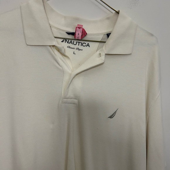 Nautica Classic Pique Polo Shirt Mens L‎ Large Short Sleeve Casual Top - Picture 2 of 3